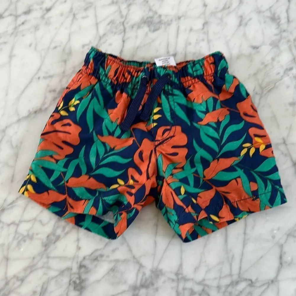Gymboree Swim Shorts Hawaiian Print Sz 3-6 Mo